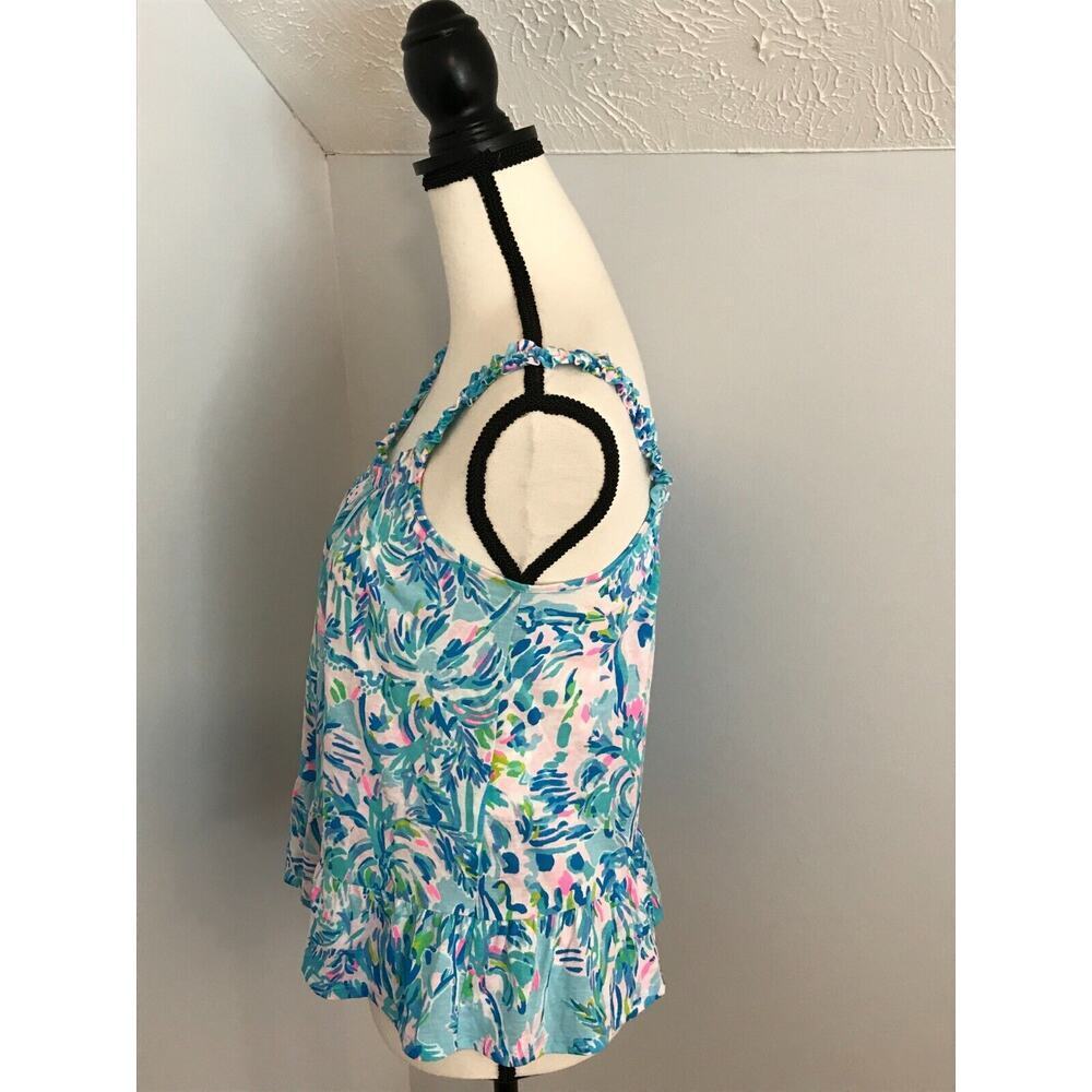 Lilly Pulitzer Loro Tank XXS Ibiza Cabana Cocktail Floral Ruffle Strap Top - Picture 3 of 9